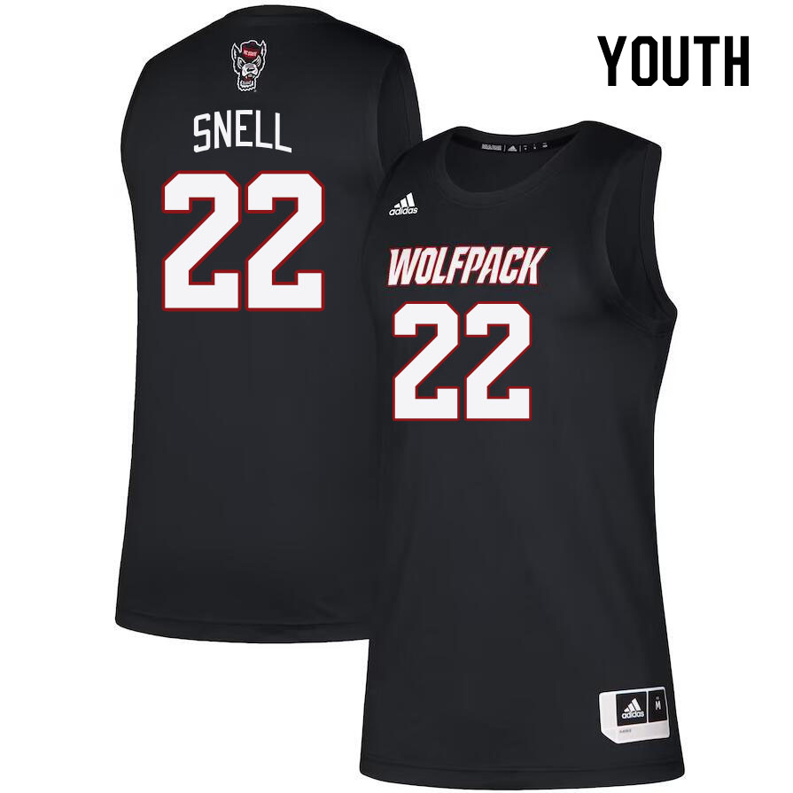 Youth #22 Jordan Snell NC State Wolfpack College Basketball Jerseys Stitched Sale-Black